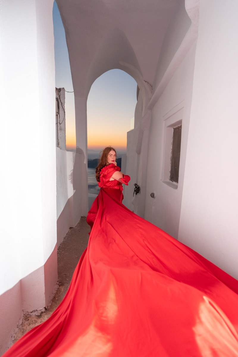 Female model photo shoot of laura anne craik in Santorini Greece