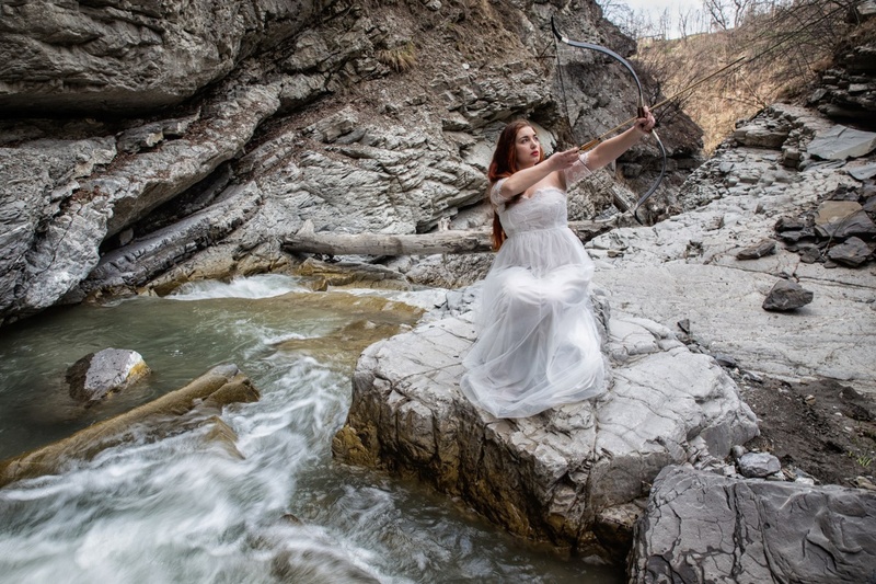 Female model photo shoot of BrunhildSG in Cascate del Perino