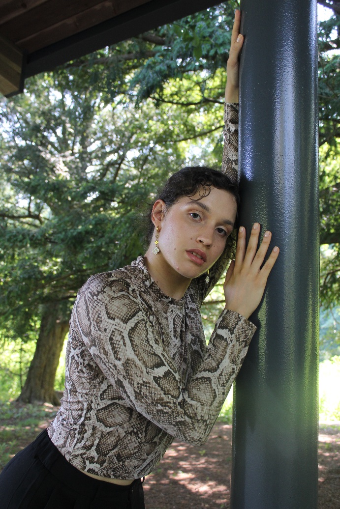 Female model photo shoot of Kahdijah01 in Bronx botanical garden