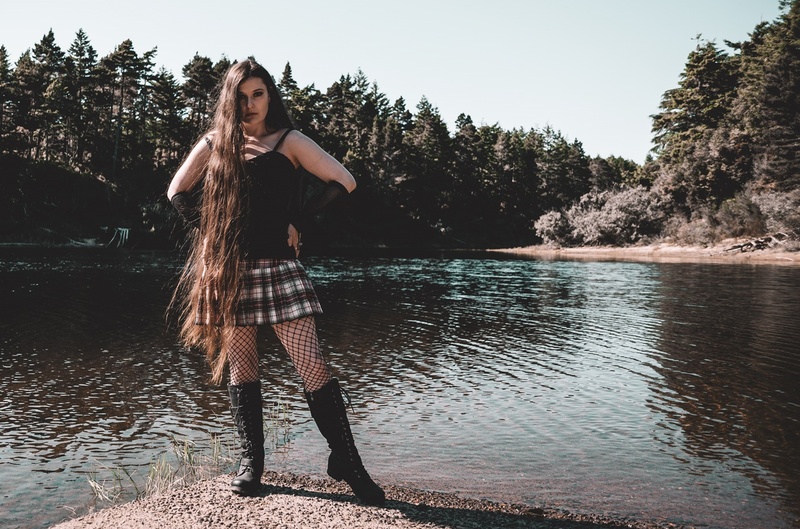 Female model photo shoot of Luna Lily by Badwolf in Carter Lake, Oregon