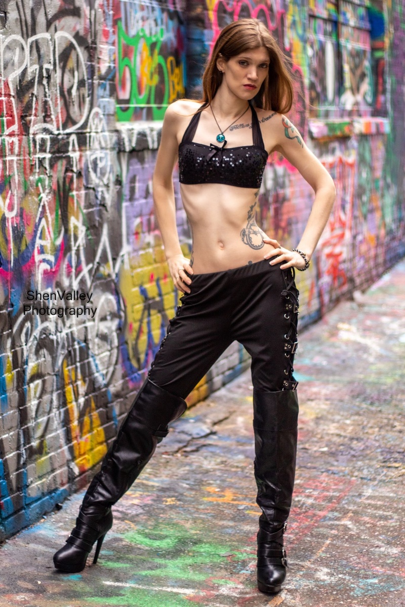 Female model photo shoot of BeautifulTorture in Graffiti Warehouse in Baltimore, MD