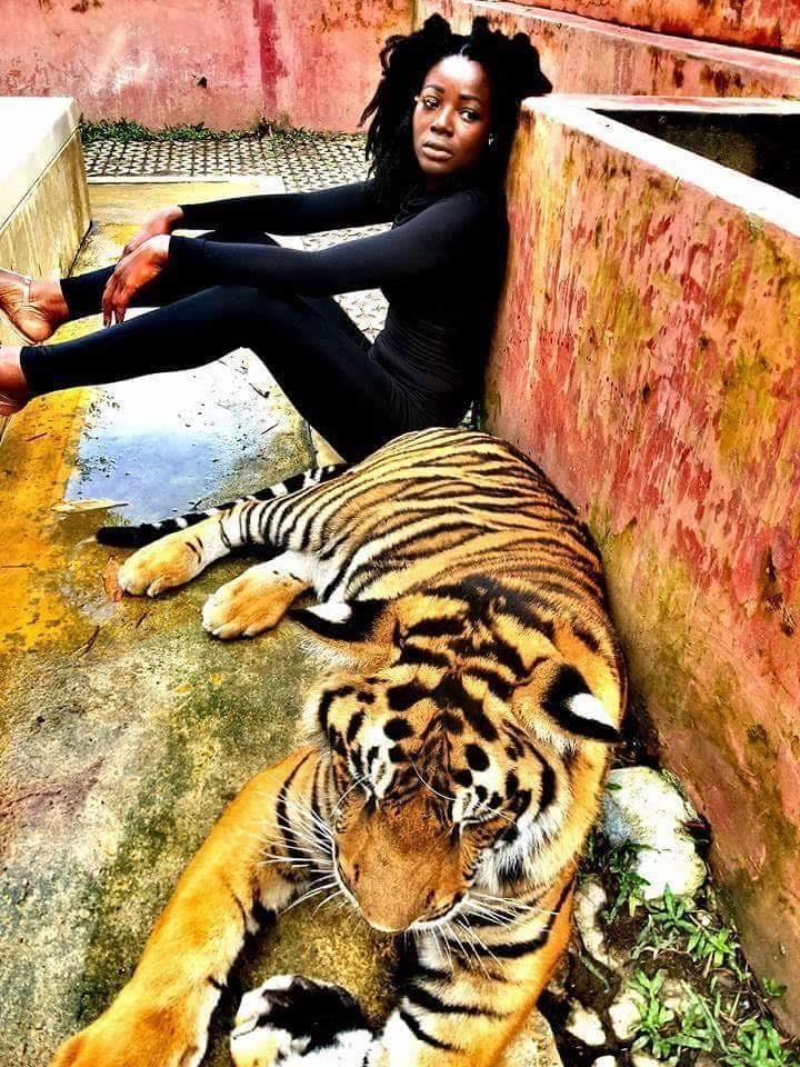 Female model photo shoot of Teeze in Tiger Kingdom Thailand
