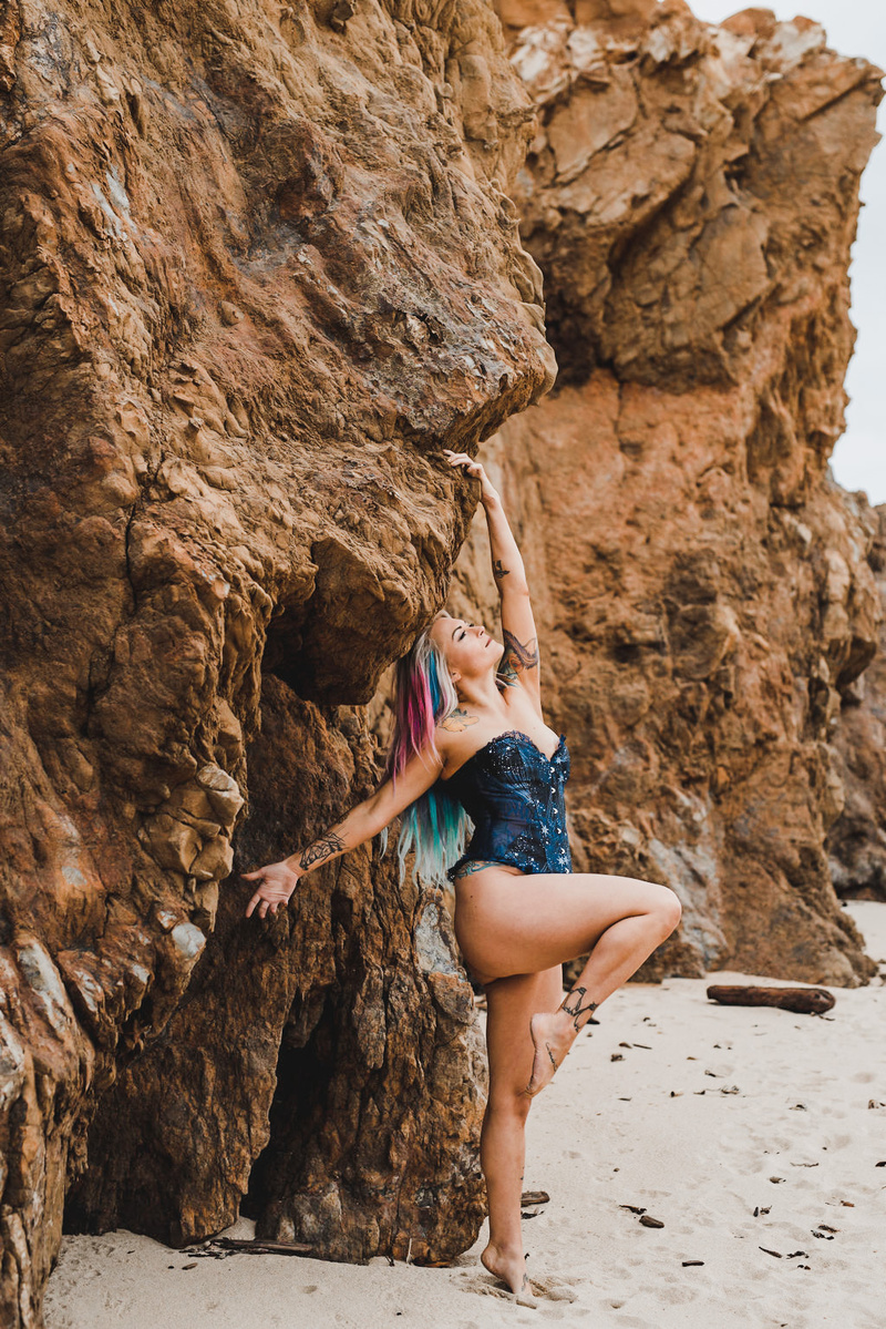 Female model photo shoot of Mikaelaa Gray in Big Sur, Ca