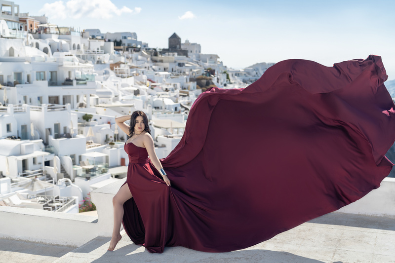 Female model photo shoot of Lauren Nicole Scott in Santorini, Greece