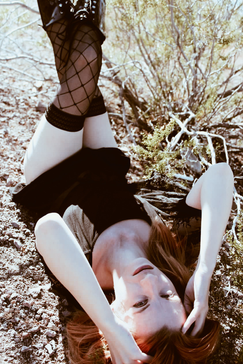 Female model photo shoot of AnimaNoira by UnsocialBeauty in El Dorado Dry Lake Bed, Mojave Desert