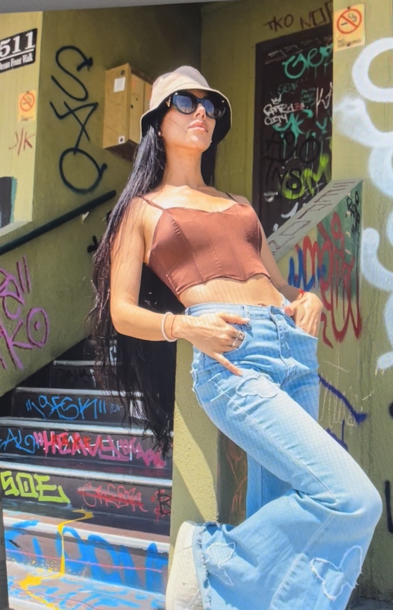 Female model photo shoot of Salma long hair in Venice