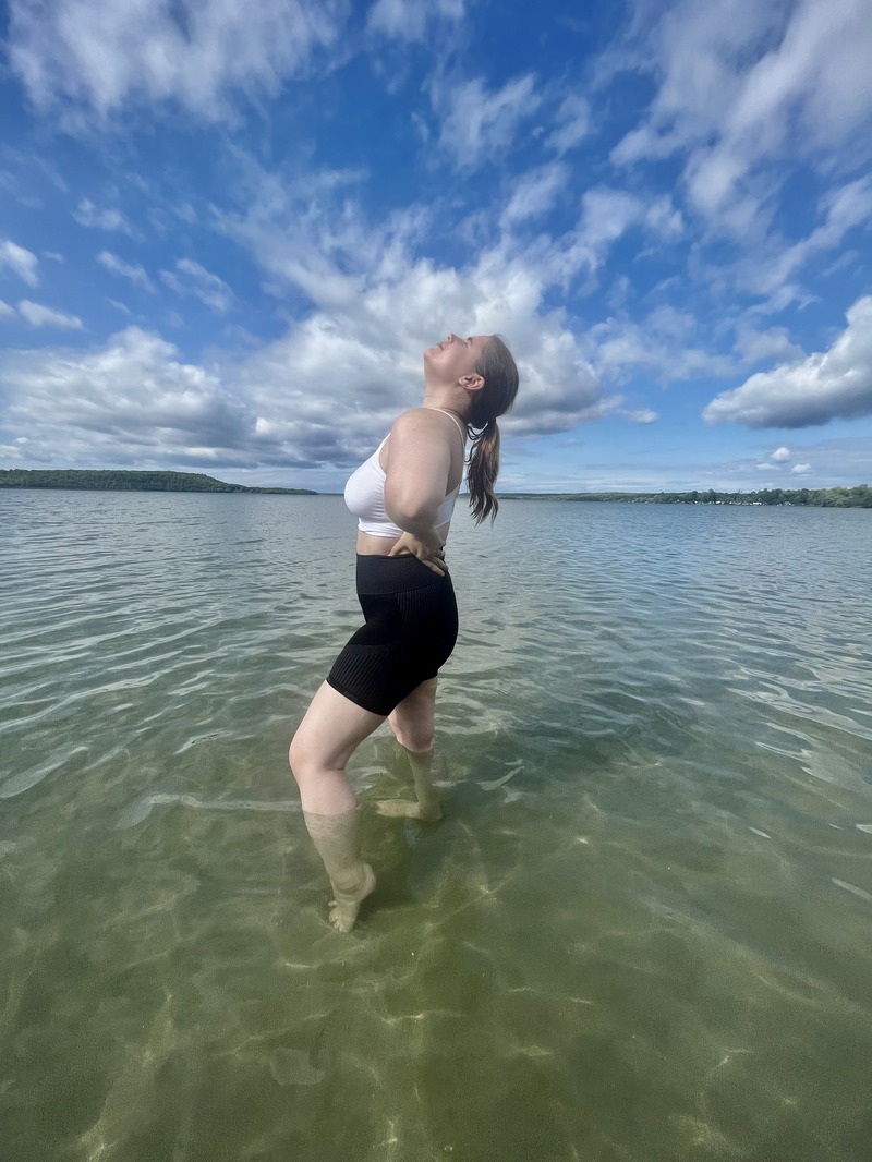 Female model photo shoot of vicdur in Lake Mindemoya, Ontario