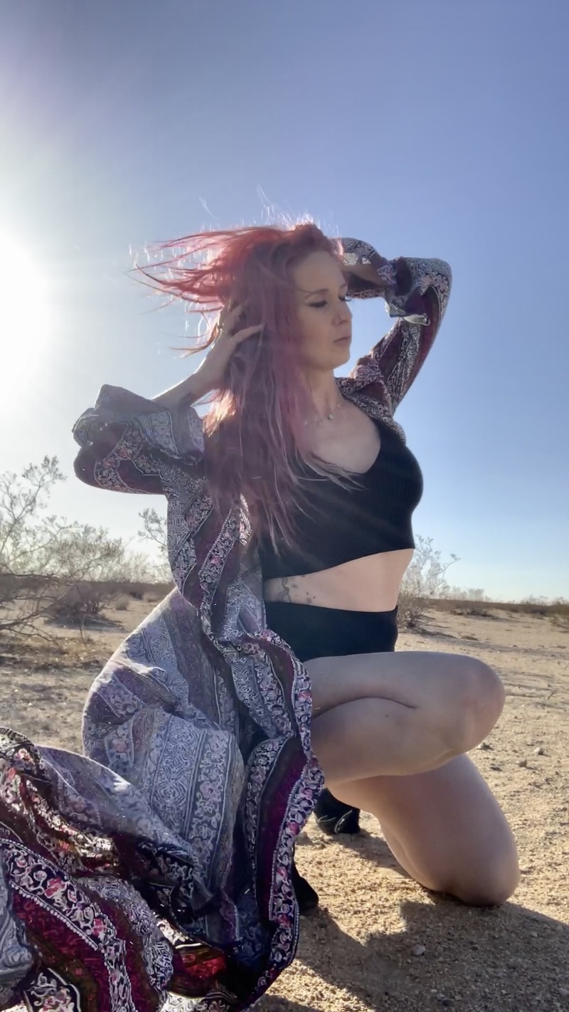 Female model photo shoot of April Dayze in Joshua Tree California