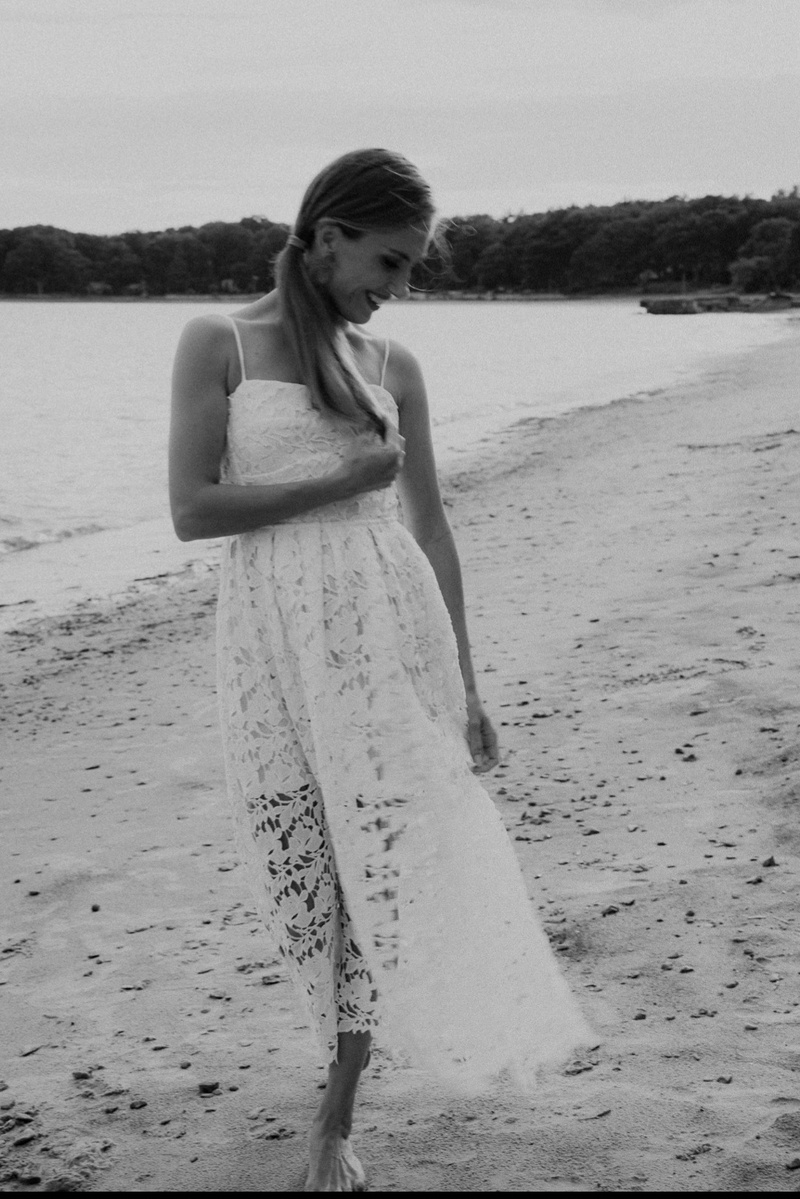 Female model photo shoot of Elina Smirnova in Lake Erie. Canada