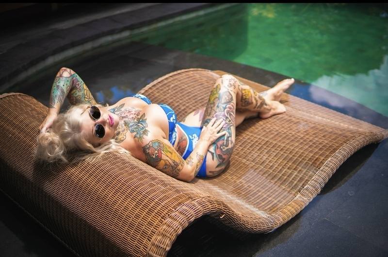 Female model photo shoot of InkedEm in Bali
