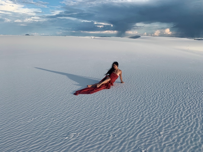 Female model photo shoot of Chelsea Albre in white sands, NM