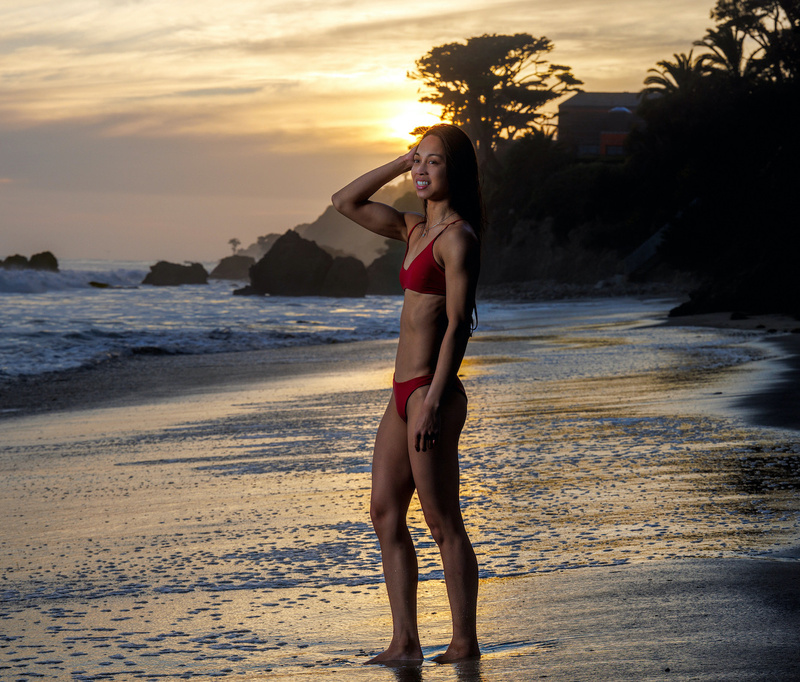 Female model photo shoot of rsuon in Malibu, CA