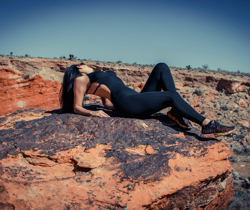 Female model photo shoot of Euro Fashionista in red rock canyon
